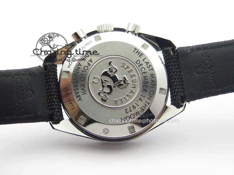 0314 Speedmaster Apollo XVII Gray Dial On Black Nylon Strap Manual Winding Chrono Movement FastDry 8208